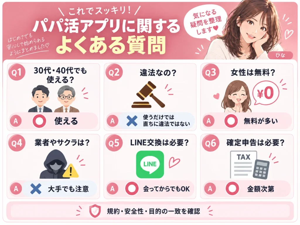 パパ活アプリに関するよくある質問