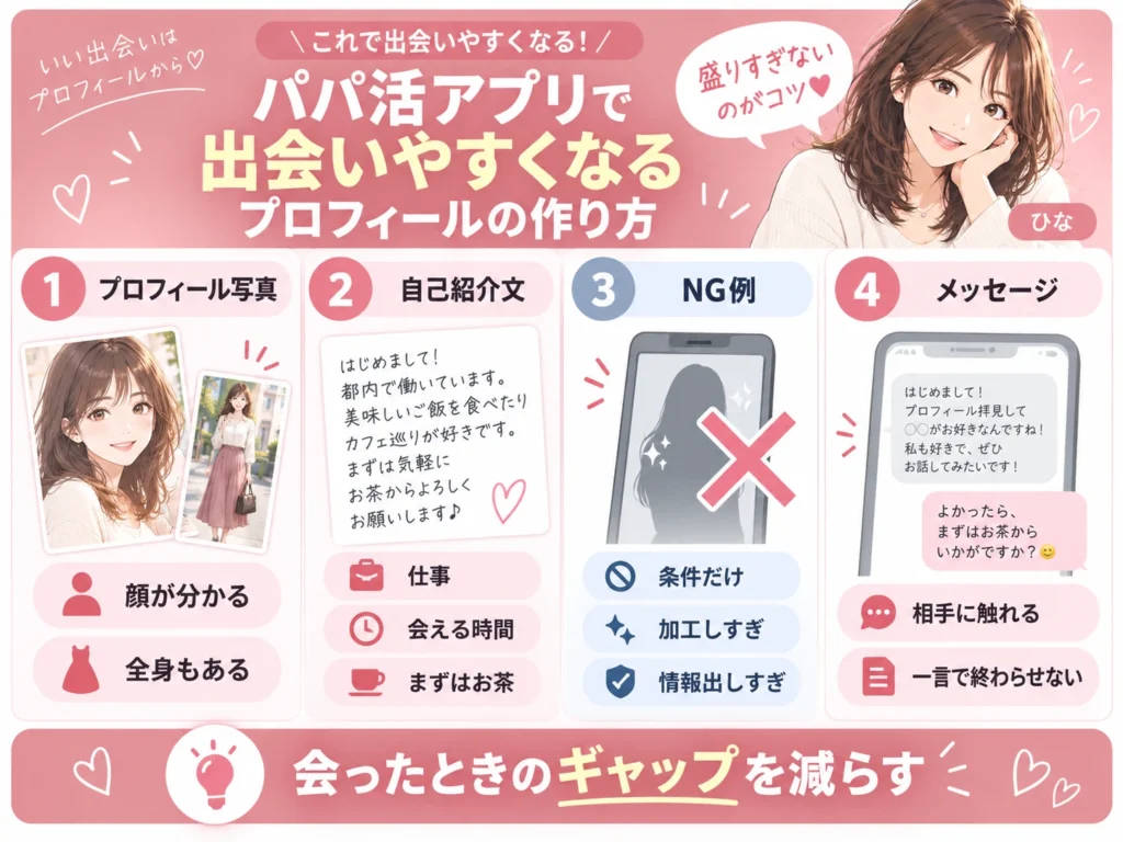 パパ活アプリで男性から反応をもらいやすいプロフィールの作り方